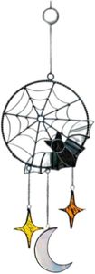 Acrylic Dream Catchers Halloween wisiorek nietoperz Księżyc Gothic Halloween Dream Catcher nietoperz wiselan