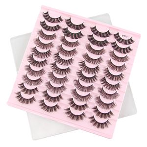 Thick Natural Faux Mink False Eyelashes Fluffy Messy Crisscross Handmade Reusable Multilayer Curly Fake Lashes Extensions Full Strip Lashes