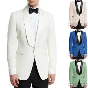 2021 White Ivory Men Suits Groom Tuxedos Wedding Suit For Men Fashion Tuxedos Prom Dinner Party Stage Performance Jacket Pants X09305B