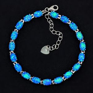 Cała moda detaliczna Blue Fire Opal Bransoletka 925 Sterling Sliver Jewelry dla kobiet BNT17122901321G