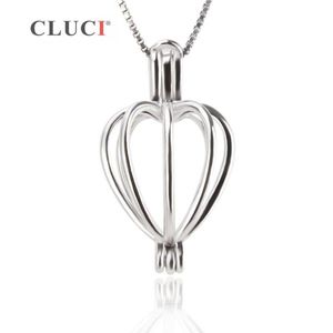 CUCI Heart Cage wisiorek 925 Srebrny Pearl Pendant 3PCS Kulki Akcesoria dla kobiet Autentyczna srebrna biżuteria S1810303Z