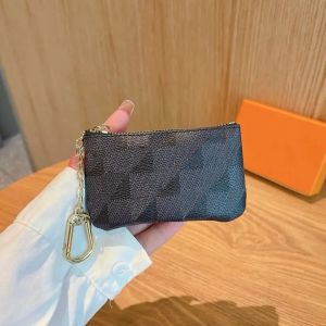 17color Designer Wallets Bag Keychain Ring KEY POUCH Coin Purse Damier Leather Credit Card Holder Women Men Small Zipper Purses Wallet