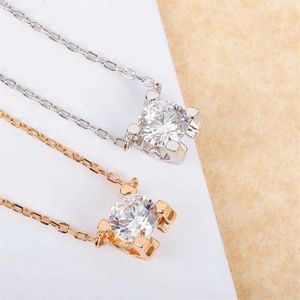 Brand Pendant Pure 925 Sterling Silver Jewelry For Women Gold Color Square Wedding Jewelry 2ct Diamond Heart 925 Top Quality310G