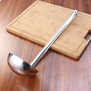 Dinnerware Sets Hanging Hook Design Serving Ladle Stainless Steel Long Handle Soup Spoon Kitchen Cooking Utensil (13cm)