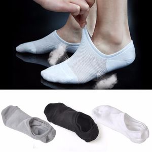 Whole- 3 Pairs Black gray white Men Breathable Casual Cotton Loafer Boat Non-Slip Invisible Low Cut No Show Socks Shallow Mout217c