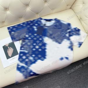 22ss homens mulheres designers camisetas tee tie dye camisas paris carta algodão manga curta tripulação pescoço streetwear xinxinbuy azul XS-L328t