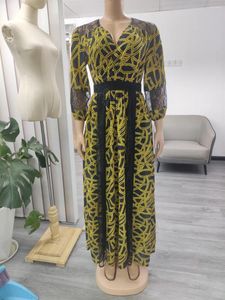 Etniska kläder afrikanska maxi klänningar för kvinnor 2023 plus size kväll fest lång klänning afrika elegant kaftan muslimsk tryck