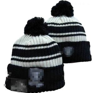 Men Knitted Cuffed Pom Raider Beanies Oakland LAS VEGAS Bobble Hats Sport Knit Hat Striped Sideline Wool Warm BasEball Beanies Cap For Women A0