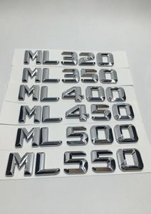 Bilklistermärken Chrome ML320 ML350 ML400 ML450 ML500 ML550 Bakre stam Emblem Badge Letters för Mercedes ML Class7244456