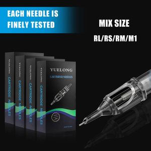Tattoo Needles Mixed Size Cartridge Tattoo Needles RL RS RM M1 Disposable Sterilized Safety Tattoo Needle for Cartridge Machines Grips 231013