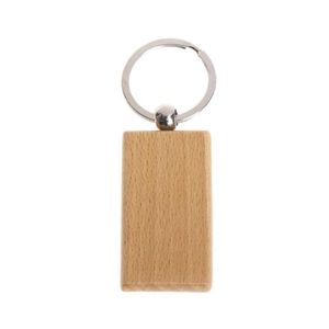 50 Blank Wooden Keychain Rectangular Key ID Can Be Engraved DIY247A