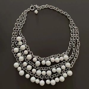 23ss New RAF SIMONS Black and White Pearl Necklace Men's and Women's Fashion Necklace Hip Hop Accessories Holiday Gift