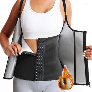 Women's Shapers GUUDIA Open Bust Thicker Polymer Vest Inner Hook Outside Zip Women Sauna Suits Fat Burn Top Waist Trainer Corset Body