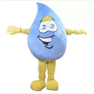 Performance Blue Rain Drop Mascot Costumes Carnival Hallowen Gifts Unisex Adults Fancy Games Outfit Holiday Outdoor Advertising Outfit Suit