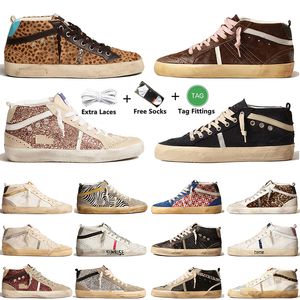 Luxuriöse berühmte Designer-Freizeitschuhe für Damen und Herren, Mid-Star-Plateau-Sneaker, Leder, Wildleder, Rosa, Glitzer, Silber, Gold, Vintage-Stil, flache Sportschuhe der italienischen Marke, große Größe 12