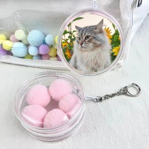 Storage Bags Transparent Display Pouch Durable Badge Protective Bag With Fur Ball Fashion Scratch Proof Thickening Hanging
