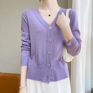 Malhas femininas primavera outono cardigan de malha ouro e prata brilhante seda cardigans camisola de manga comprida com decote em v