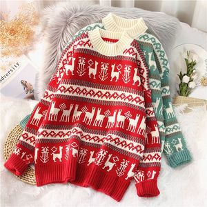 Brutto maglione di Natale Cappotto maglione lavorato a maglia di Natale da donna Manica regolare Vestibilità ampia Modello animale Piccolo girocollo Taglia unica Stile moda casual