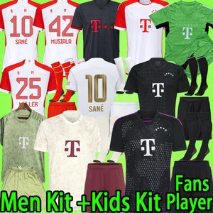 Kane Bayerns Soccer Jerseys 2023 2024 MUNICHS MEN SET Kids Kit Shorts Socks Neuer Målvakt Muller Sane Musiala Minjae 23 24 Fans Player Version Football Shirt T Boys