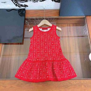 märke rund nacke flicka klänning barn kjol storlek 100-160 cm högkvalitativ baby ärmlös design barn frock ny produkt aug24