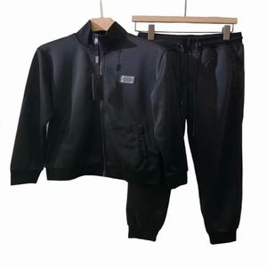 Män av bomull av högkvalitet bomullsspårning slongsleeve Casual Sportsuit Asiatisk storlek M-3XL Svart och svart färg277n