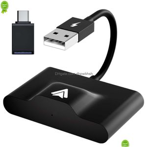 Kopplad till trådlös dongel för att ändra Android SN -billänkmottagare Adapter CarPlay USB -anslutning Drop Leverans