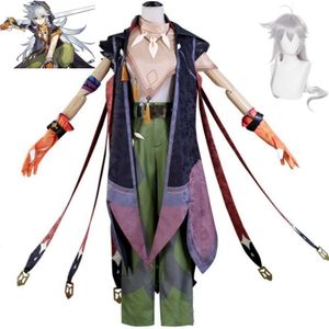 Cosplay Anime Game Genshin Impact Razor Cosplay Costume Wig Mondstadt Woendom Running Wolf Adult Woman Man Hallowen Uniform Suit