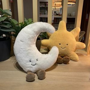 Plush Pillows Cushions Cushion/Decorative Pillow Kawaii Plush Sun Moon Throw Pillow Funny Smile Face Children Toys Christmas Gift For Child 231016