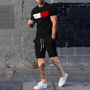 Fatos masculinos 23 anos de idade oversized verão terno camiseta shorts 2 peças moda praia esportiva lazer ao ar livre