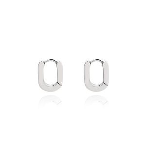 Titanium Steel Ear Cuff bleknar inte minimalistisk stil Fet platt ovala ringörhängen Manlig och kvinnlig personlighet Street2349