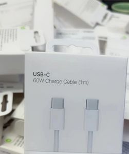 60W 1m 3ft USB-C C ~ C 케이블 iPhone15 Pro 데이터 USB 빠른 충전 20W 케이블 타입 -C 소매 패키지 상자와 유형 C에서 C 타입.