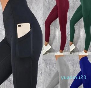 Kobiety gimnastyczne legginsy seksowna fitness push up przy wysokiej pasie trening kieszeni szczupły legginsy modne mody