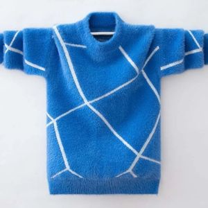 Pullover Autumn Winter Kids Boys Long Sleeves Warm Thicken Knitting Tops Sweater Children's Clothing Patchwork O-neck Pullovers C151 231016