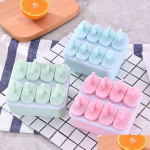 Ice Buckets and Coolers Plast Popsicles Cream Mold Maker Tray Cube Diy Kitchen Tool With ER Home Gadgets Mod Drop Delivery Garden DHSPF