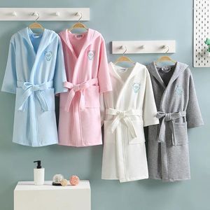 Women's Sleepwear Cute Kawaii Kids Pajamas Nightgown Boy And Girls Kimono Bath Robe Thick Winter Warm Cotton Robes Hooded Pyjamas