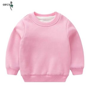 Pullover Dziecięcy bluza dziecięca chłopcy ubrania dla dziewcząt plus aksamitne ciepło długie rękawy solidny gęsty sweter zimowy pullover sportowy 231016