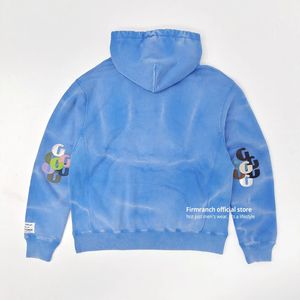 Män s t shirts firmranch toppkvalitet himmel blå tie dye gallery getskin lappar hoodies för män kvinnor huva tröja överdimensionerad pullover 231016