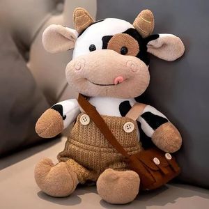 Plush Dolls 26CM Cartoon Milk Cow Doll Cute Simulation Cattle Animals Toys Soft Stuffed Sweater Pillow Kids Birthday Gifts 231016