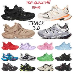 Дизайнерская обувь Track 3.0 Кроссовки женские мужские 555 кроссовки Paris Triple White Black Pink Grey Спортивные кроссовки на платформе 35-45 052