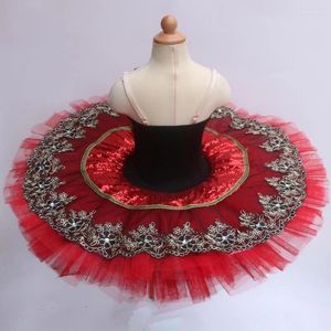 Scene Wear Red Professional Ballet Tutu Dresses for Adults Child Kids Swan Lake Ballerina Ballroom Dance Dress Girl Girl