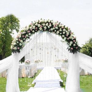 Decorazione per feste 5m/10m Tessuto in rotolo di tulle di organza di cristallo trasparente per sedia, decorazione per arco nuziale, abito da donna