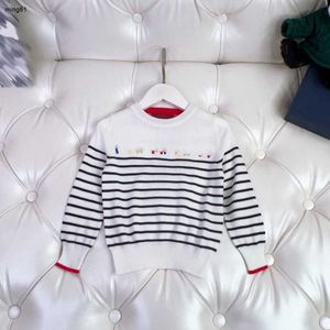 Marka Moda Çocuk Kazak Tasarımcı Kontrast Stripes Bebek Kazak Boyutu 90-150 cm Renkli Mektup Jacquard On Child Çocuk Örgü Ağustos21