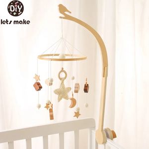 Mobiles# Baby Wooden Bed Bell Bracket Mobile Hanging Rattles Toy Hanger Baby Crib Mobile Bed Bell Wood Toy Bird Shape Holder Arm Bracket 231016