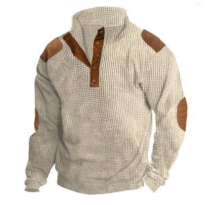 Erkek Hoodies İlkbahar ve Sonbahar Ayakta Sweatshirt Açık Hava Giriş Sweaters Üstleri Vintage Western Colorblock