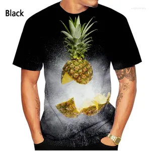 Magliette da uomo 2023 t-shirt ananas uomini donne alla moda estate manica corta 3d stampata