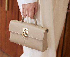 Cafunes axelväska stance handväska högkvalitativ designare påsar litchee mönster läder mode fasta färg koppling väska slät trapezoidal form xb072