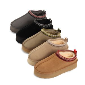 Australie Tazz Pantofole Stivali con plateau firmati Moda Classic Scarponi da neve invernali Tasman Fur Slides Fur House Slipper Stivaletti da donna