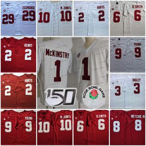 1 McKinstry 10 Mac Jones Aaron Anderson Derrick Henry Bryce Jovem Joe Namath Costurado College Football Jerseys 150th Rose Patch Sugar