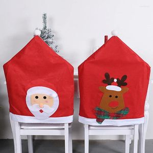 Coprisedie Coprisedie natalizie Coprisedie per feste di Babbo Natale Sala da pranzo Decorazione per sedili Cucina Atmosfera domestica Ornamento