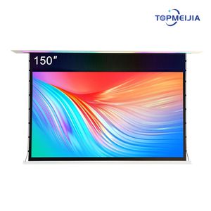 150" Voice control Ceiling Recessed Projection Screen Motorized ALR Projector Screen with Intelligent Atmosphere Lights